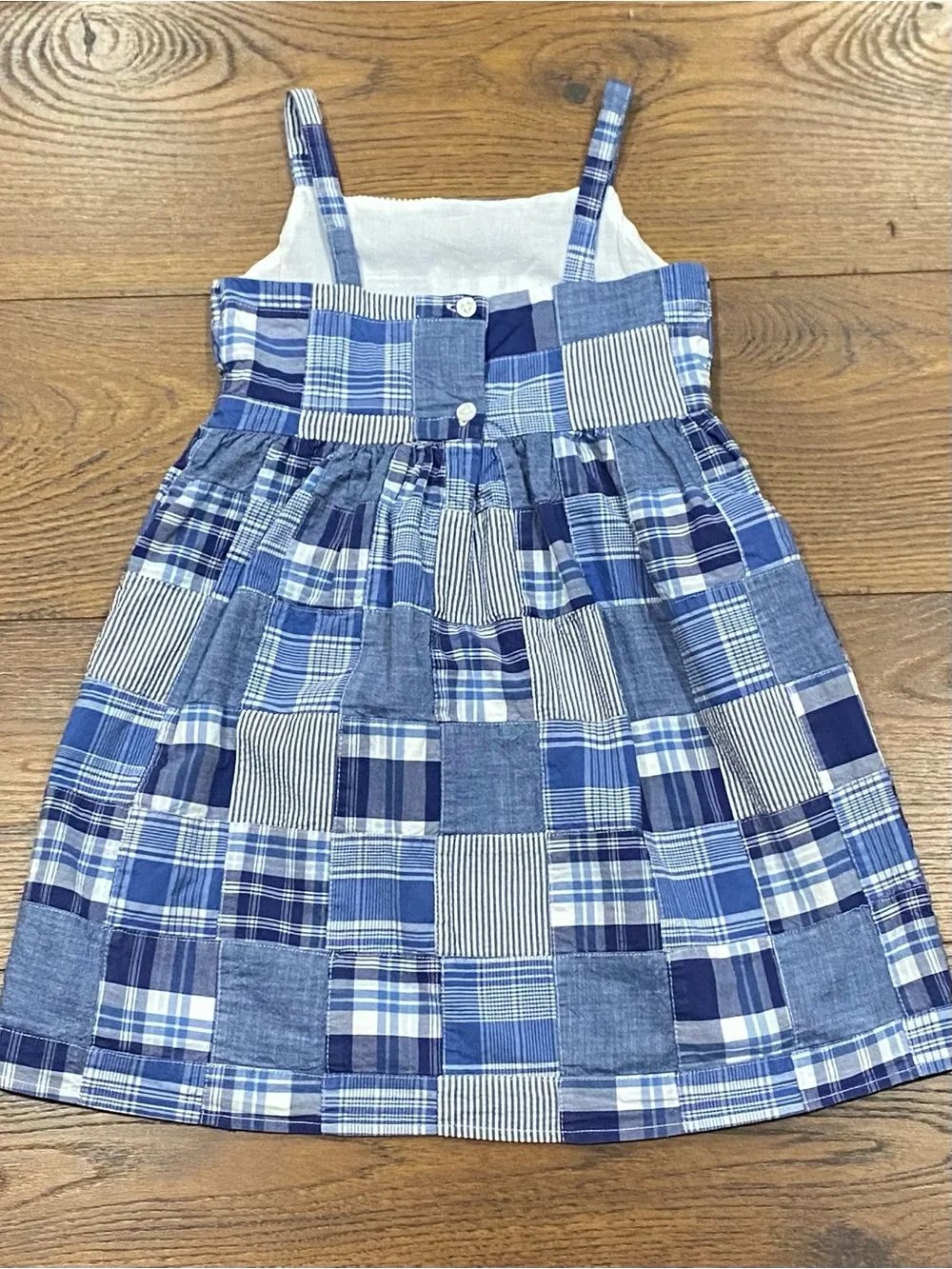 Gymboree Girls Sandy Shores Blue Patchwork Madras Sundress Size 5T